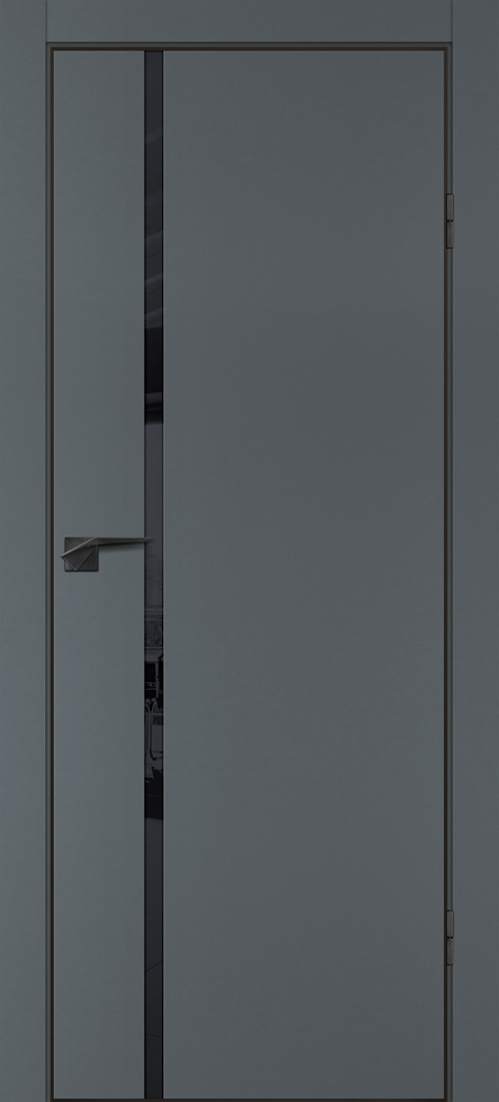 Межкомнатная дверь P-22  кромка ABS черная c 4-х ст. Графит матовый